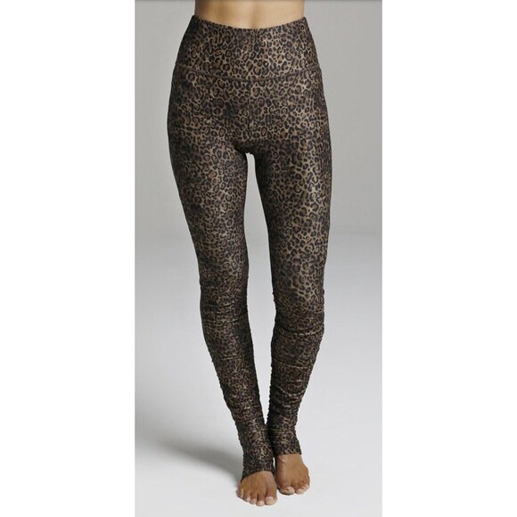 Kira Grace‎ Flirt High Waist Yoga Tight Leopard Ruched Women's XS USA $128 - Picture 6 of 12